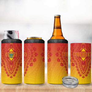 Personalized Afro Zimbabwe 4 in 1 Can Cooler Tumbler African Dashiki Style - African Pride