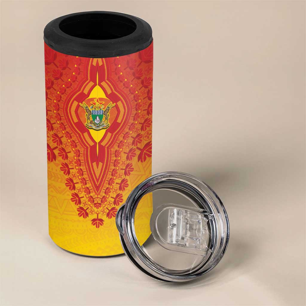 Personalized Afro Zimbabwe 4 in 1 Can Cooler Tumbler African Dashiki Style - African Pride
