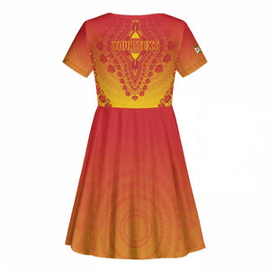 Personalized Afro Zimbabwe Kid Short Sleeve Dress African Dashiki Style - African Pride