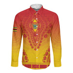 Personalized Afro Zimbabwe Long Sleeve Button Shirt African Dashiki Style - African Pride