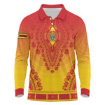 Personalized Afro Zimbabwe Long Sleeve Polo Shirt African Dashiki Style - African Pride
