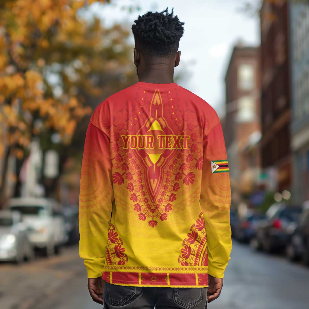 Personalized Afro Zimbabwe Long Sleeve Shirt African Dashiki Style - African Pride