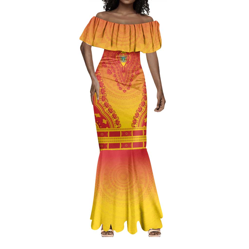 Personalized Afro Zimbabwe Mermaid Dress African Dashiki Style - African Pride