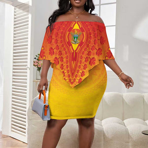 Personalized Afro Zimbabwe Off Shoulder Short Dress African Dashiki Style - African Pride