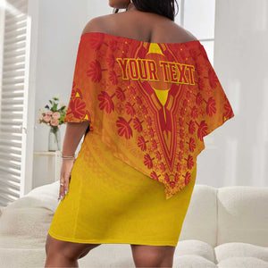 Personalized Afro Zimbabwe Off Shoulder Short Dress African Dashiki Style - African Pride