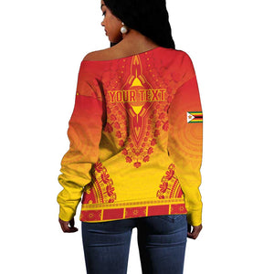 Personalized Afro Zimbabwe Off Shoulder Sweater African Dashiki Style - African Pride