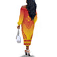 Personalized Afro Zimbabwe Off The Shoulder Long Sleeve Dress African Dashiki Style - African Pride