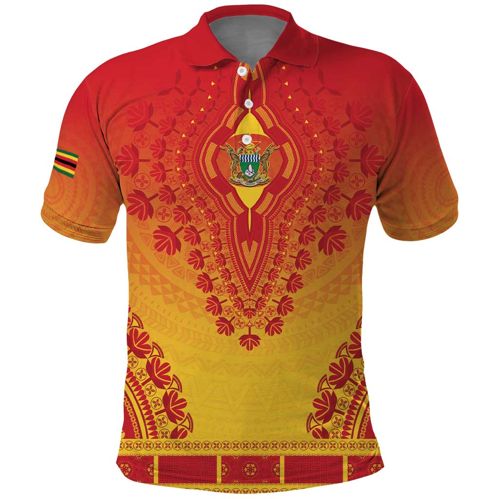 Personalized Afro Zimbabwe Polo Shirt African Dashiki Style - African Pride