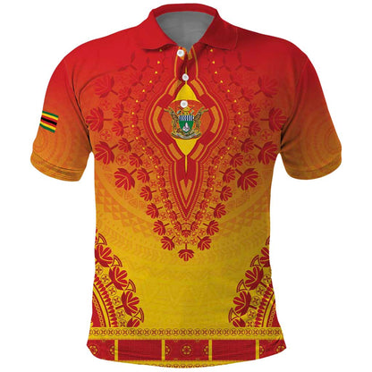 Personalized Afro Zimbabwe Polo Shirt African Dashiki Style - African Pride