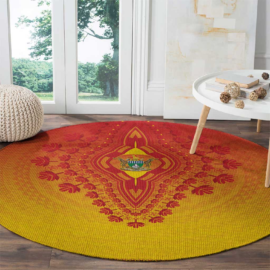 Afro Zimbabwe Round Carpet African Dashiki Style - African Pride