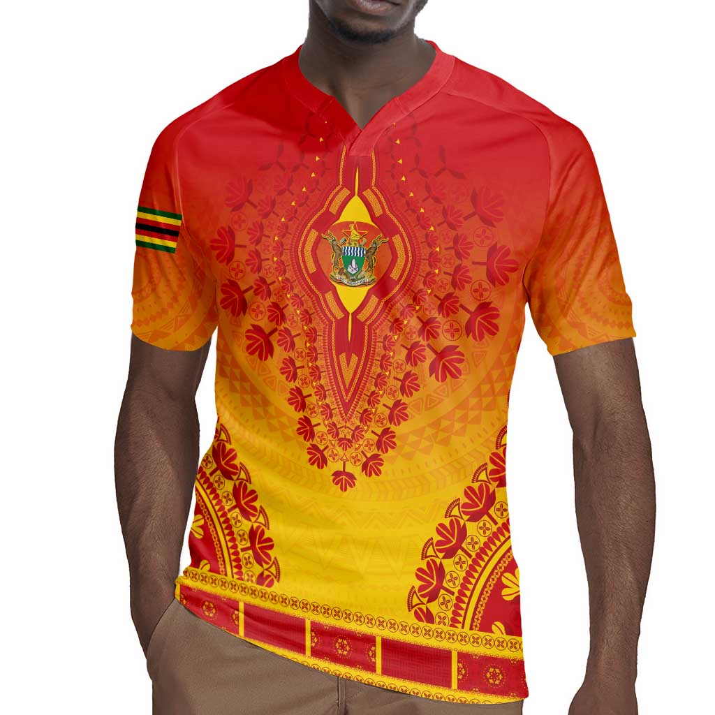 Personalized Afro Zimbabwe Rugby Jersey African Dashiki Style - African Pride