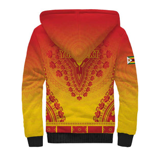 Personalized Afro Zimbabwe Sherpa Hoodie African Dashiki Style - African Pride