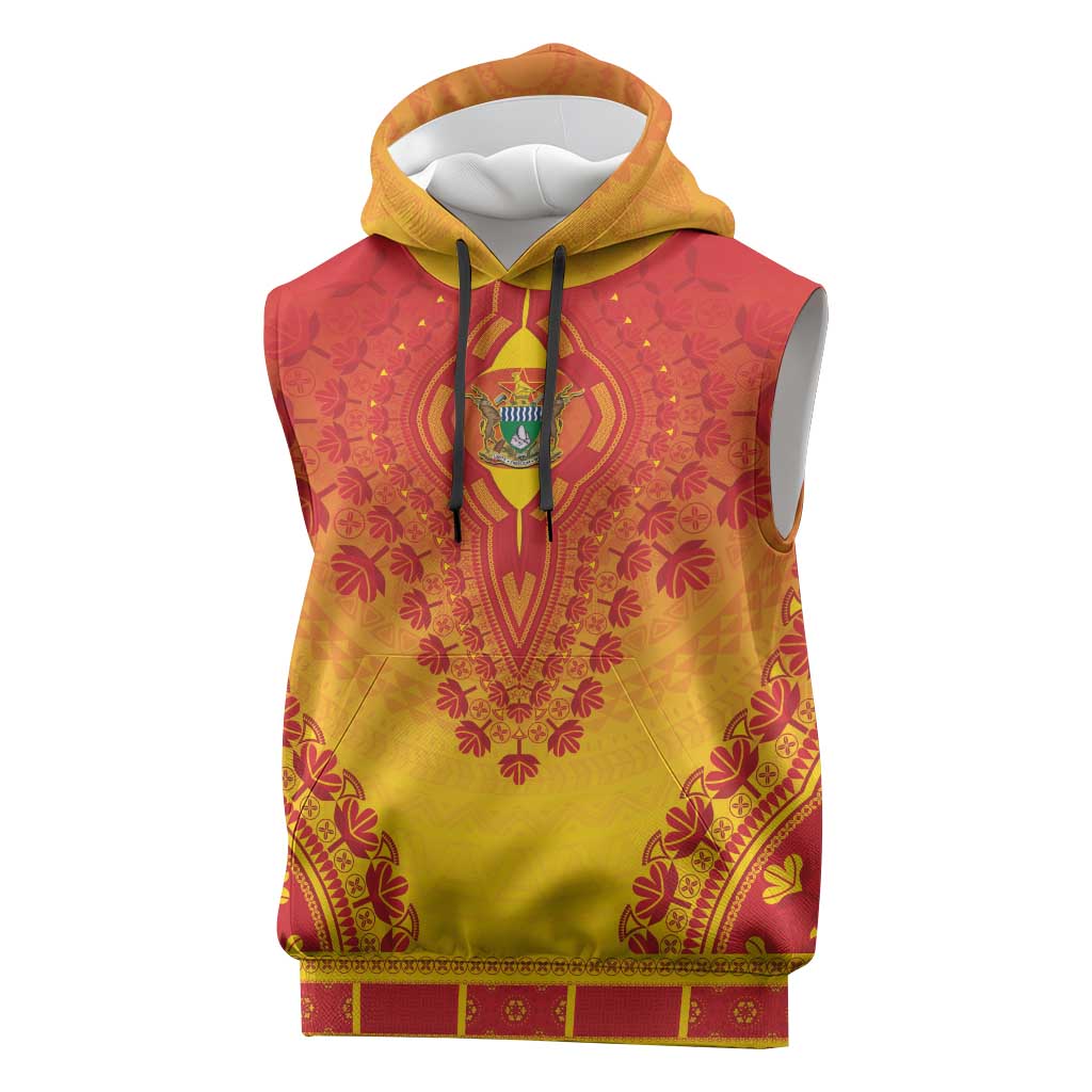 Personalized Afro Zimbabwe Sleeveless Hoodie African Dashiki Style - African Pride