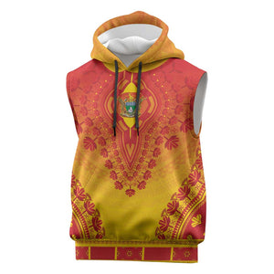 Personalized Afro Zimbabwe Sleeveless Hoodie African Dashiki Style - African Pride