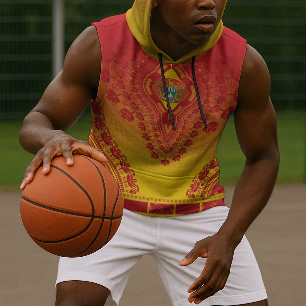Personalized Afro Zimbabwe Sleeveless Hoodie African Dashiki Style - African Pride