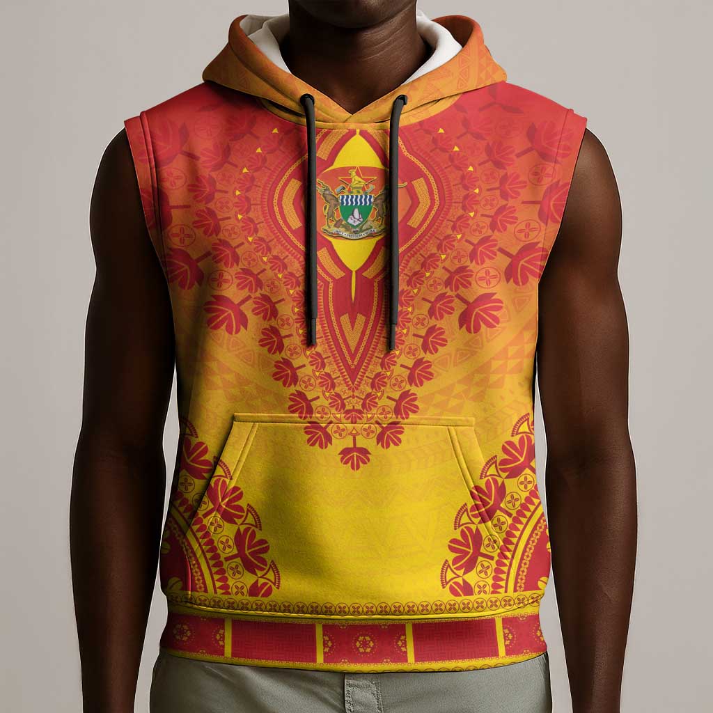 Personalized Afro Zimbabwe Sleeveless Hoodie African Dashiki Style - African Pride