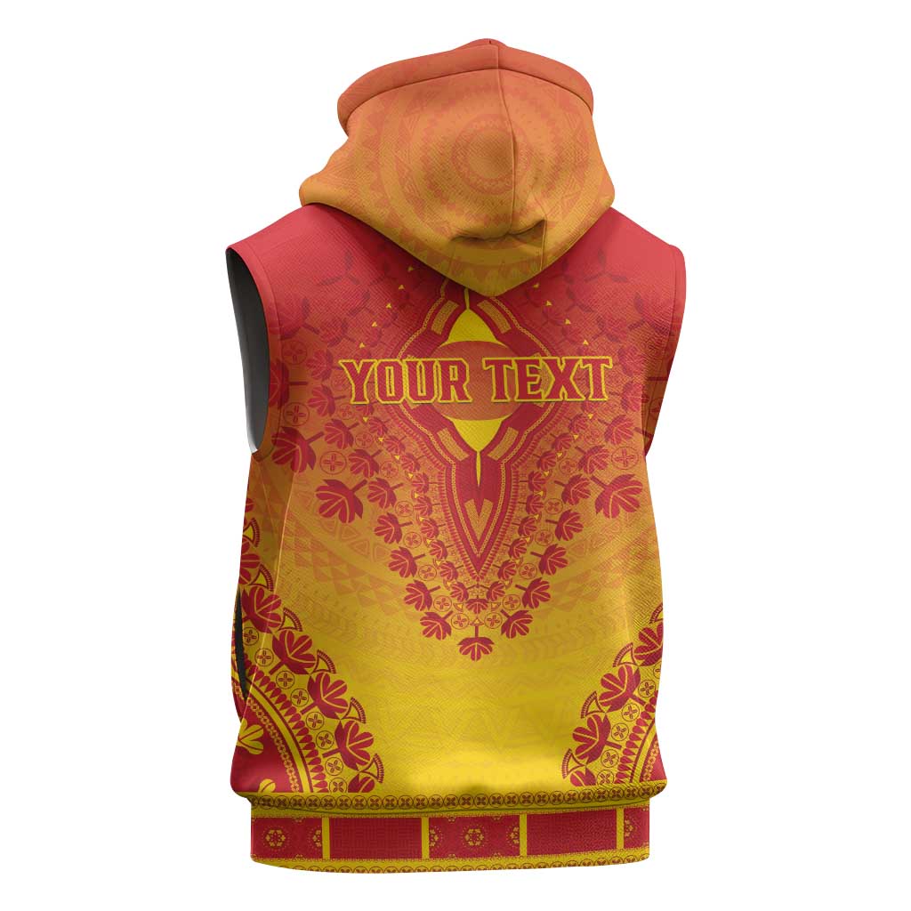 Personalized Afro Zimbabwe Sleeveless Zip Hoodie African Dashiki Style - African Pride