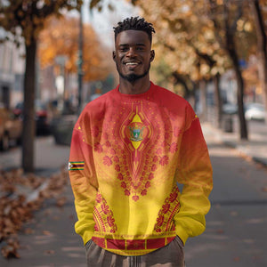 Personalized Afro Zimbabwe Sweatshirt African Dashiki Style - African Pride