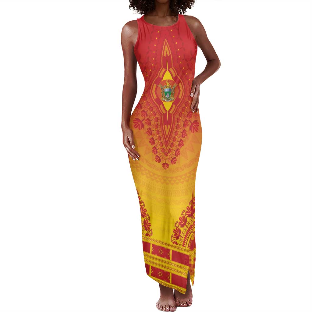 Personalized Afro Zimbabwe Tank Maxi Dress African Dashiki Style - African Pride