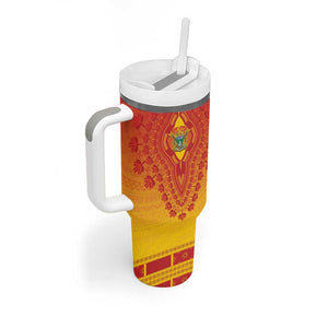 Personalized Afro Zimbabwe Tumbler With Handle African Dashiki Style - African Pride