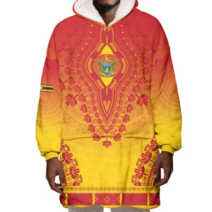 Personalized Afro Zimbabwe Wearable Blanket Hoodie African Dashiki Style - African Pride