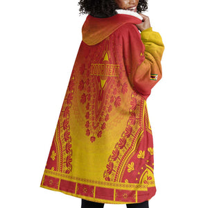 Personalized Afro Zimbabwe Wearable Blanket Hoodie African Dashiki Style - African Pride