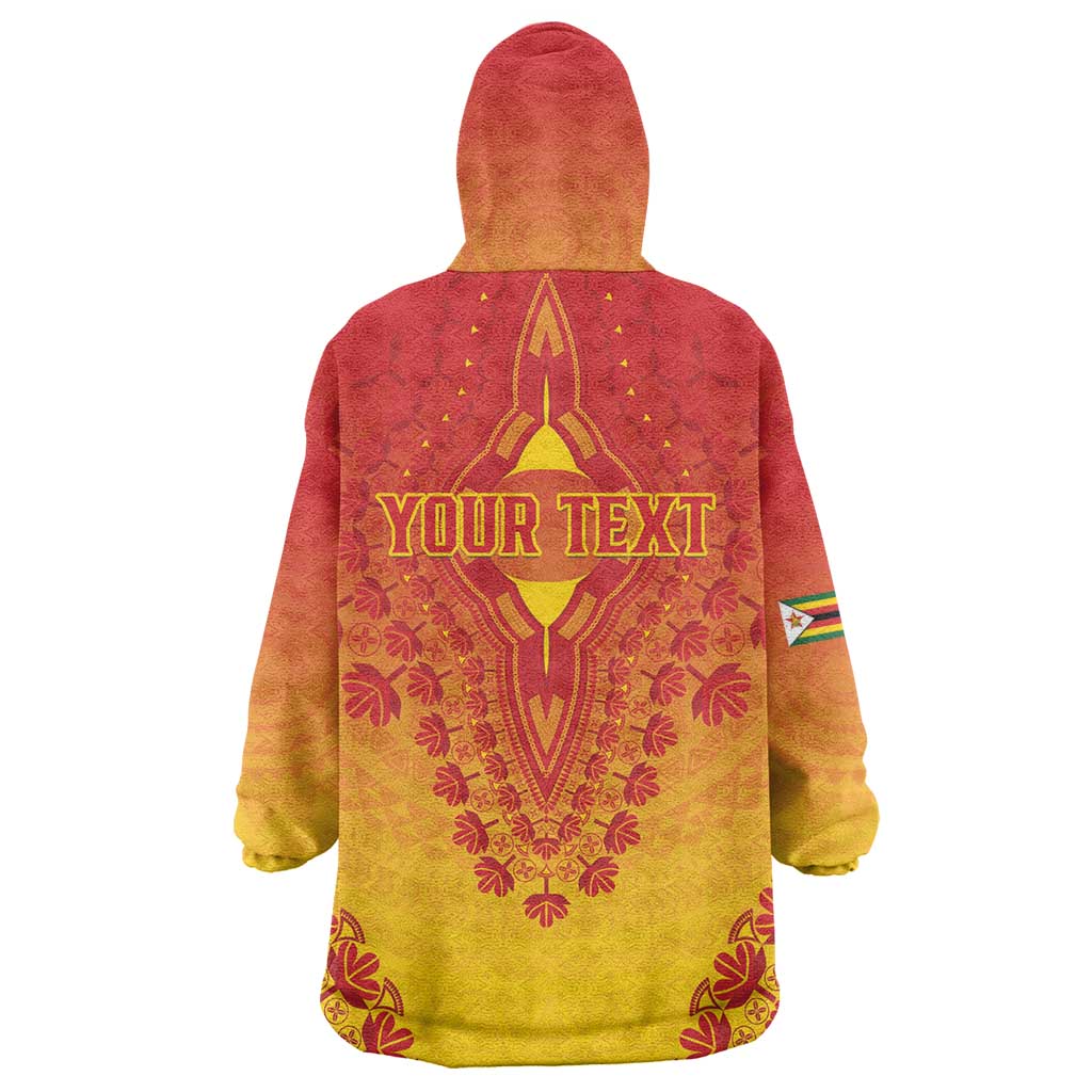 Personalized Afro Zimbabwe Wearable Blanket Hoodie African Dashiki Style - African Pride