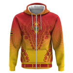Personalized Afro Zimbabwe Zip Hoodie African Dashiki Style - African Pride
