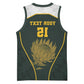 South Africa Rugby Personalised Basketball Jersey Springboks Mascot With King Protea -  African Pattern - African Pride