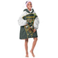 South Africa Rugby Personalised Kid Wearable Blanket Hoodie Springboks Mascot With King Protea -  African Pattern