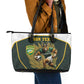 South Africa Rugby Personalised Leather Tote Bag Springboks Mascot With King Protea -  African Pattern