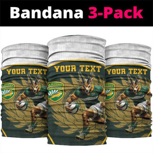 South Africa Rugby Personalised Neck Gaiter Springboks Mascot King Protea -  African Pattern LT15