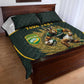 South Africa Rugby Personalised Quilt Bed Set Springboks Mascot With King Protea -  African Pattern