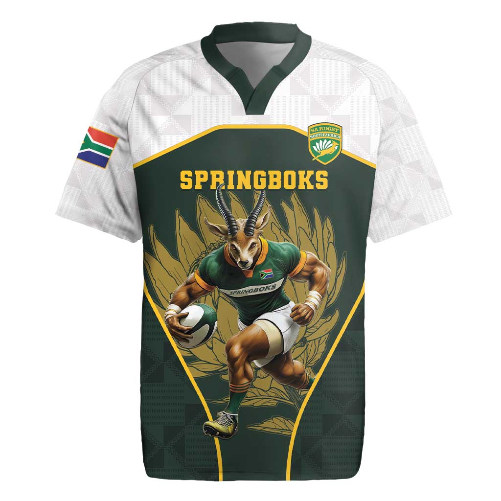 Springbok Rugby Repeated Pattern South Africa Rugby Personalised Rugby Jersey Springboks Mascot With ...