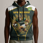 South Africa Rugby Personalised Sleeveless Hoodie Springboks Mascot With King Protea -  African Pattern - African Pride
