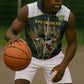 South Africa Rugby Personalised Sleeveless Zip Hoodie Springboks Mascot With King Protea -  African Pattern - African Pride