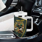 South Africa Rugby Personalised Tumbler With Handle Springboks Mascot With King Protea -  African Pattern