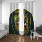 South Africa Rugby Personalised Window Curtain Springboks Mascot With King Protea -  African Pattern