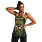 South Africa Rugby Personalised Women Racerback Tank Springboks Mascot With King Protea -  African Pattern