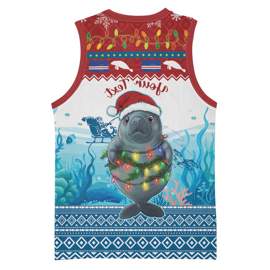 Personalised Cape Verde Christmas Basketball Jersey Manatee Feliz Natal - African Pride