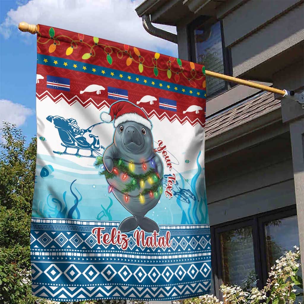 Personalised Cape Verde Christmas Garden Flag Manatee Feliz Natal