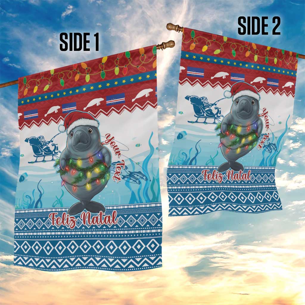 Personalised Cape Verde Christmas Garden Flag Manatee Feliz Natal