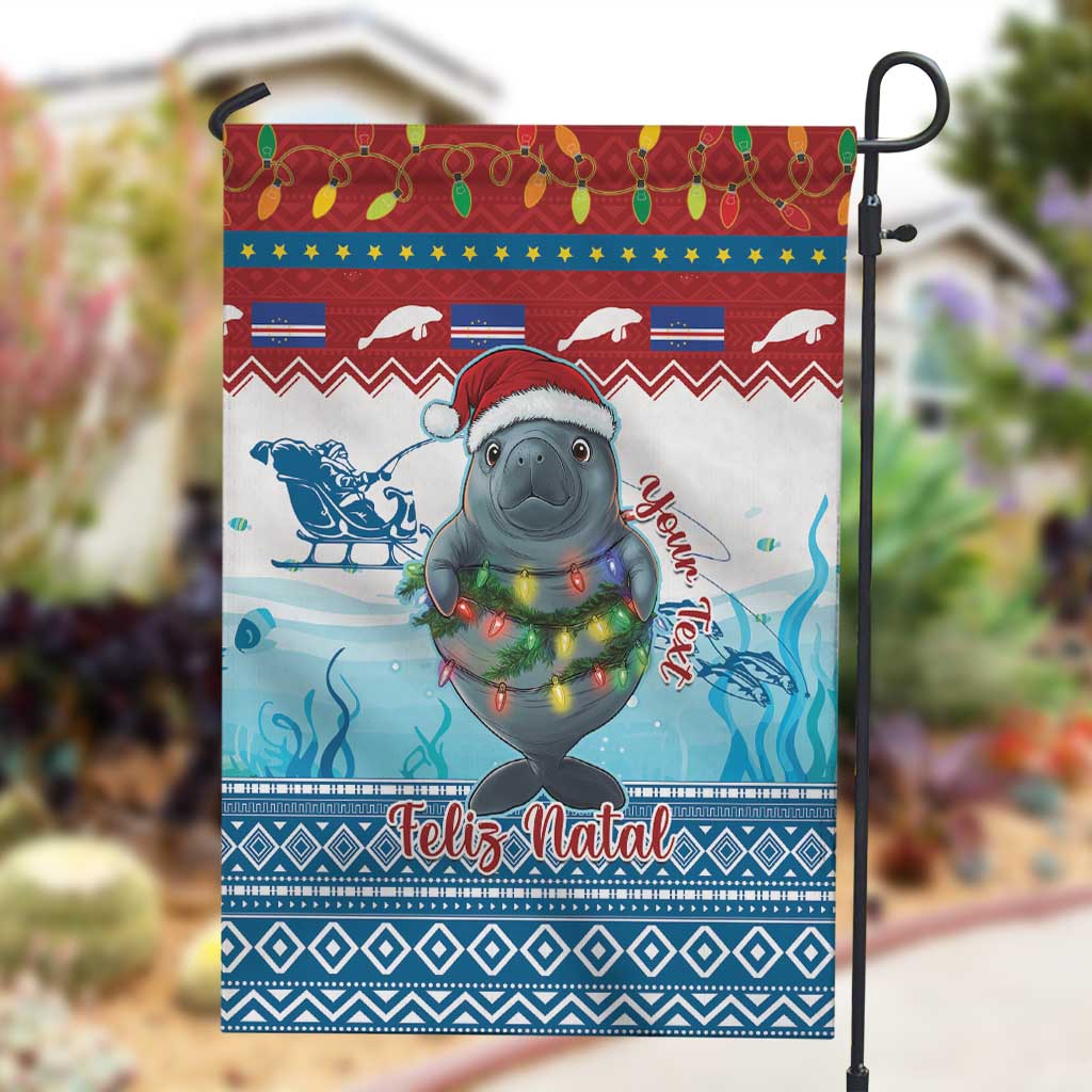 Personalised Cape Verde Christmas Garden Flag Manatee Feliz Natal