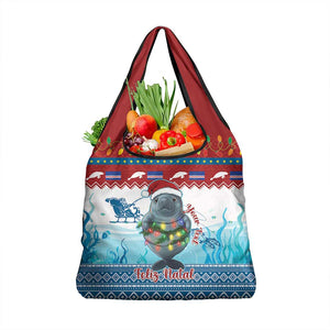 Personalised Cape Verde Christmas Grocery Bag Manatee Feliz Natal