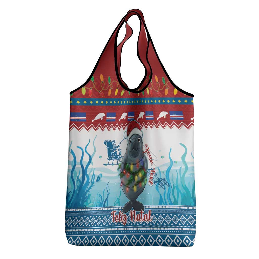 Personalised Cape Verde Christmas Grocery Bag Manatee Feliz Natal
