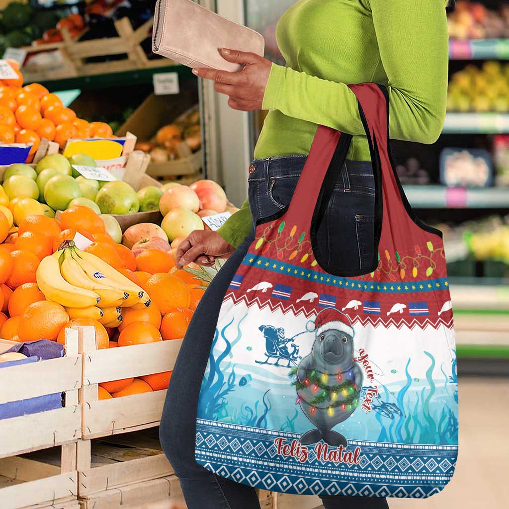 Personalised Cape Verde Christmas Grocery Bag Manatee Feliz Natal