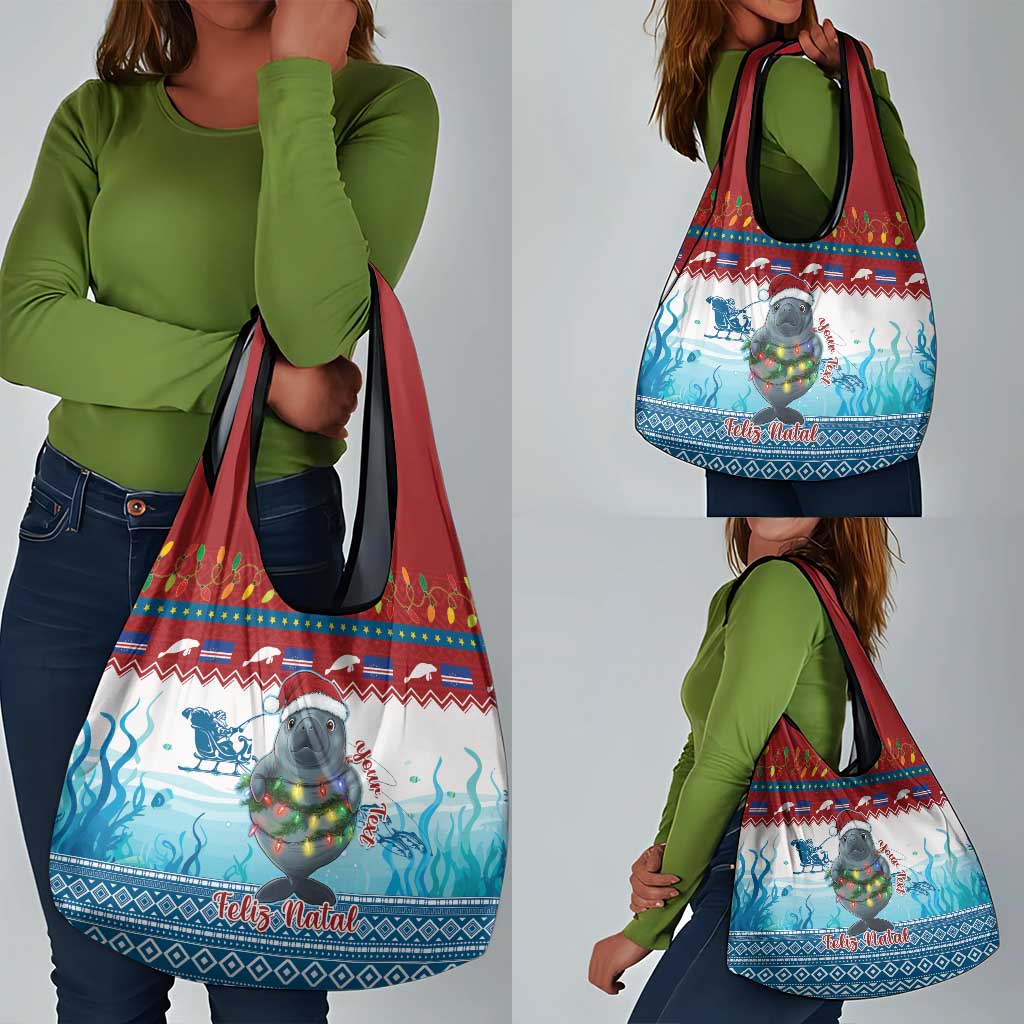 Personalised Cape Verde Christmas Grocery Bag Manatee Feliz Natal