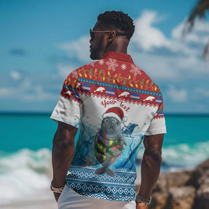 Personalised Cape Verde Christmas Hawaiian Shirt Manatee Feliz Natal
