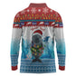 Personalised Cape Verde Christmas Long Sleeve Polo Shirt Manatee Feliz Natal