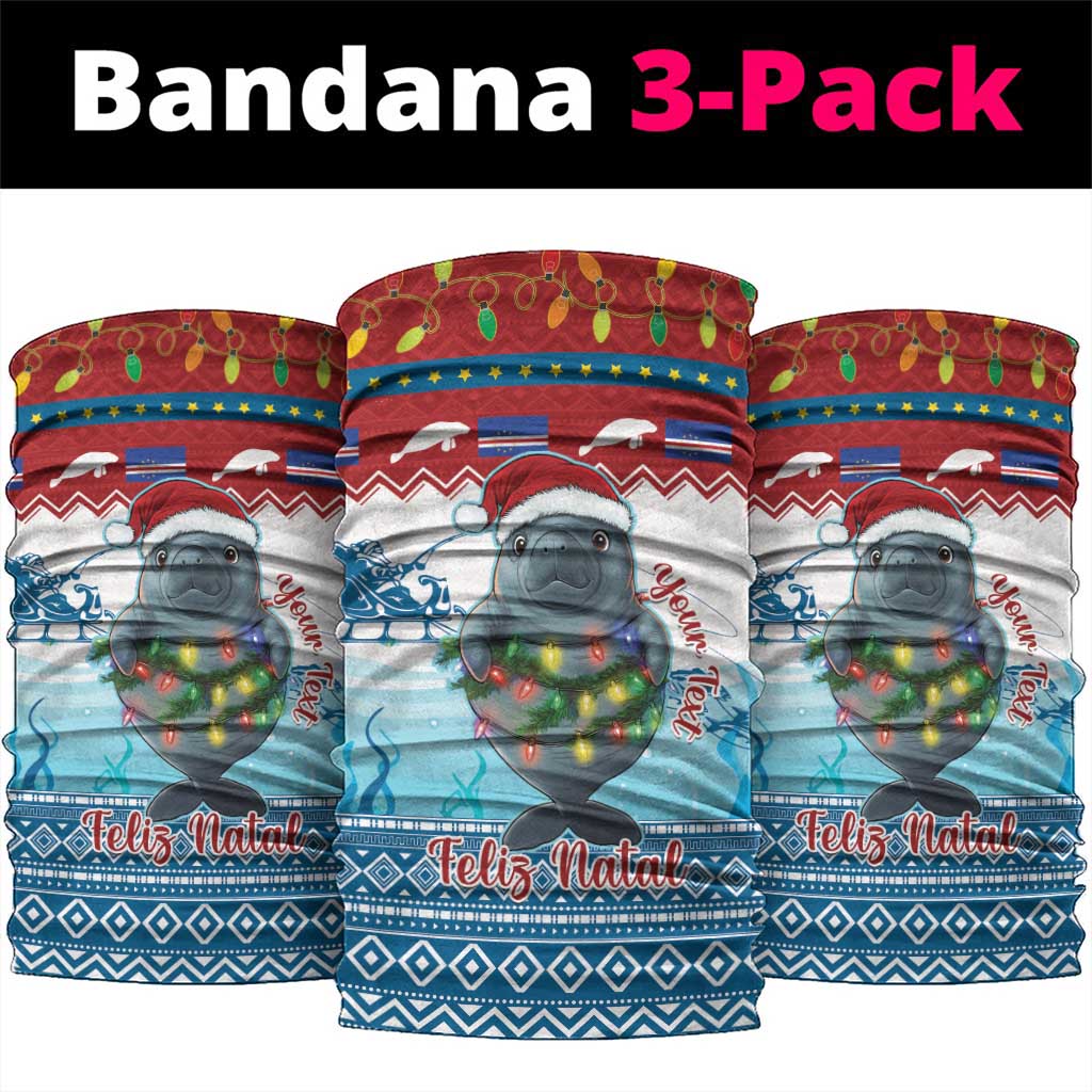 Personalised Cape Verde Christmas Neck Gaiter Manatee Feliz Natal LT15